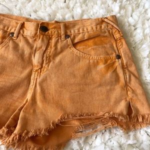 Orange Free People Denim Shorts